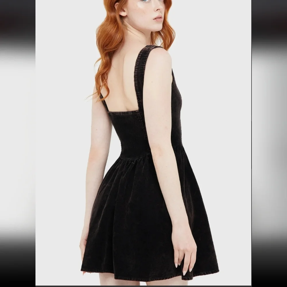 Killstar Black Velvet Mini Dress - Picture 4 of 7